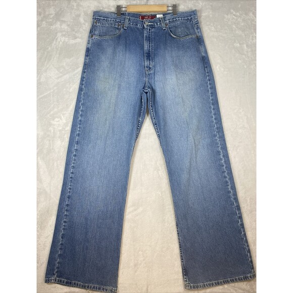 Vintage Levis 557 Jeans Men 38x32 (37X32) Cowboy Denim Relaxed Boot Fit Y2K 2001 - Picture 1 of 14